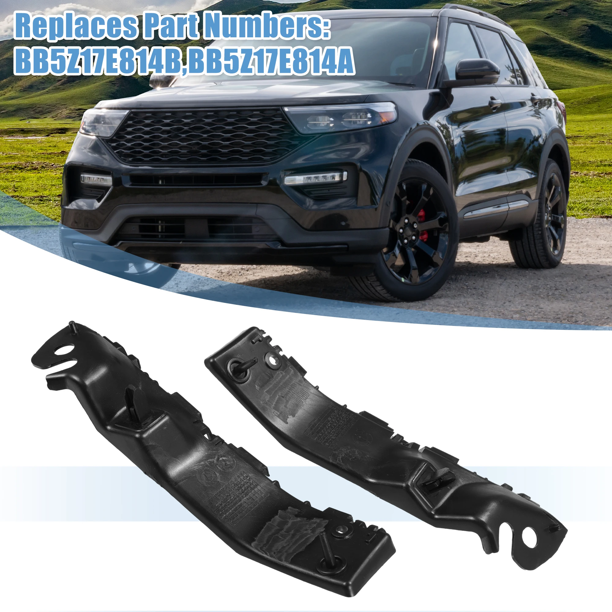 X Autohaux-soporte de montaje para parachoques delantero, 1 par, No.BB5Z17E814B, para Ford Explorer 3.5L 2011, 2012, 2013, 2014, 2015 - imagen 2