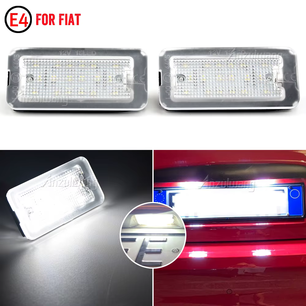 Luz LED matrícula blanco xenón 6000K sin error para Fiat 500 Abarth