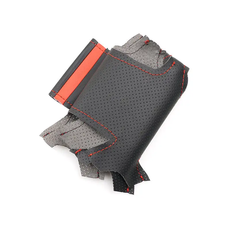 Funda de volante cuero Nissan Versa Note 2013-2015 con tira roja - imagen 2