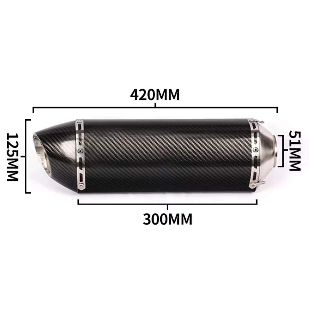 Silenciador universal para moto con acabado metálico