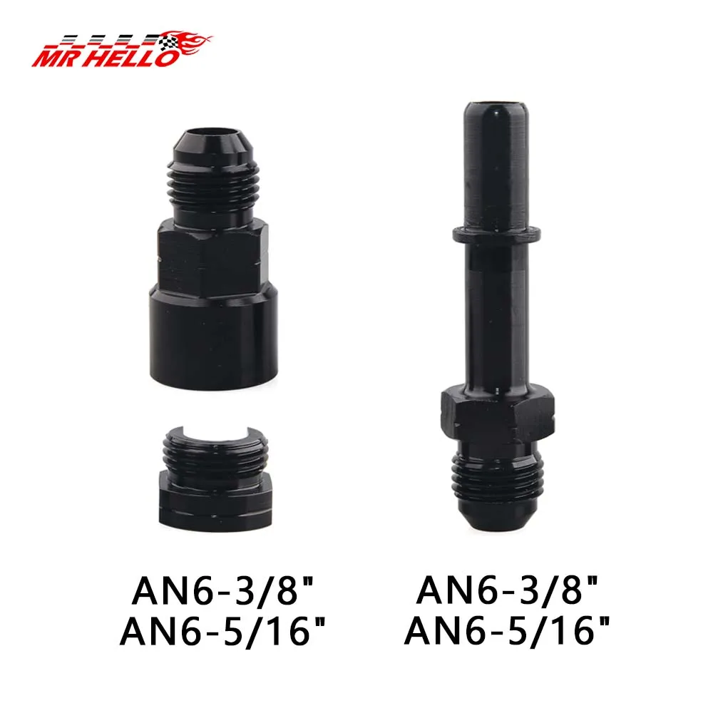 Racor conexión rápida 6AN macho para EFI de aluminio negro