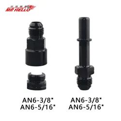 Racor conexión rápida 6AN macho para EFI de aluminio negro