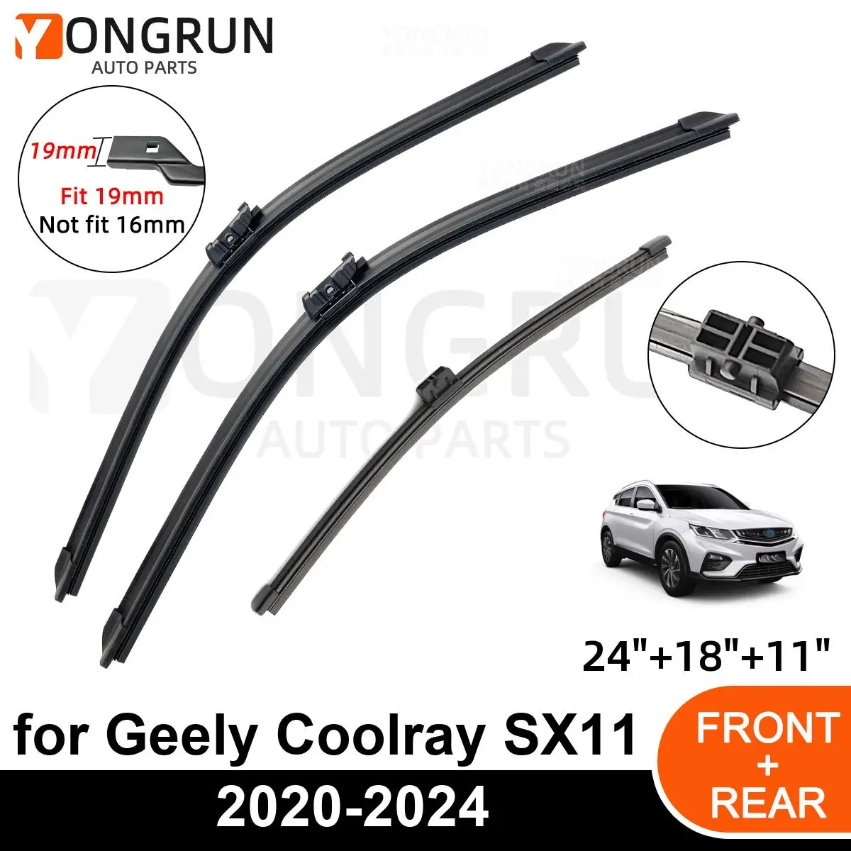 Limpiaparabrisas delantero y trasero para Geely Coolray SX11 2020-2024