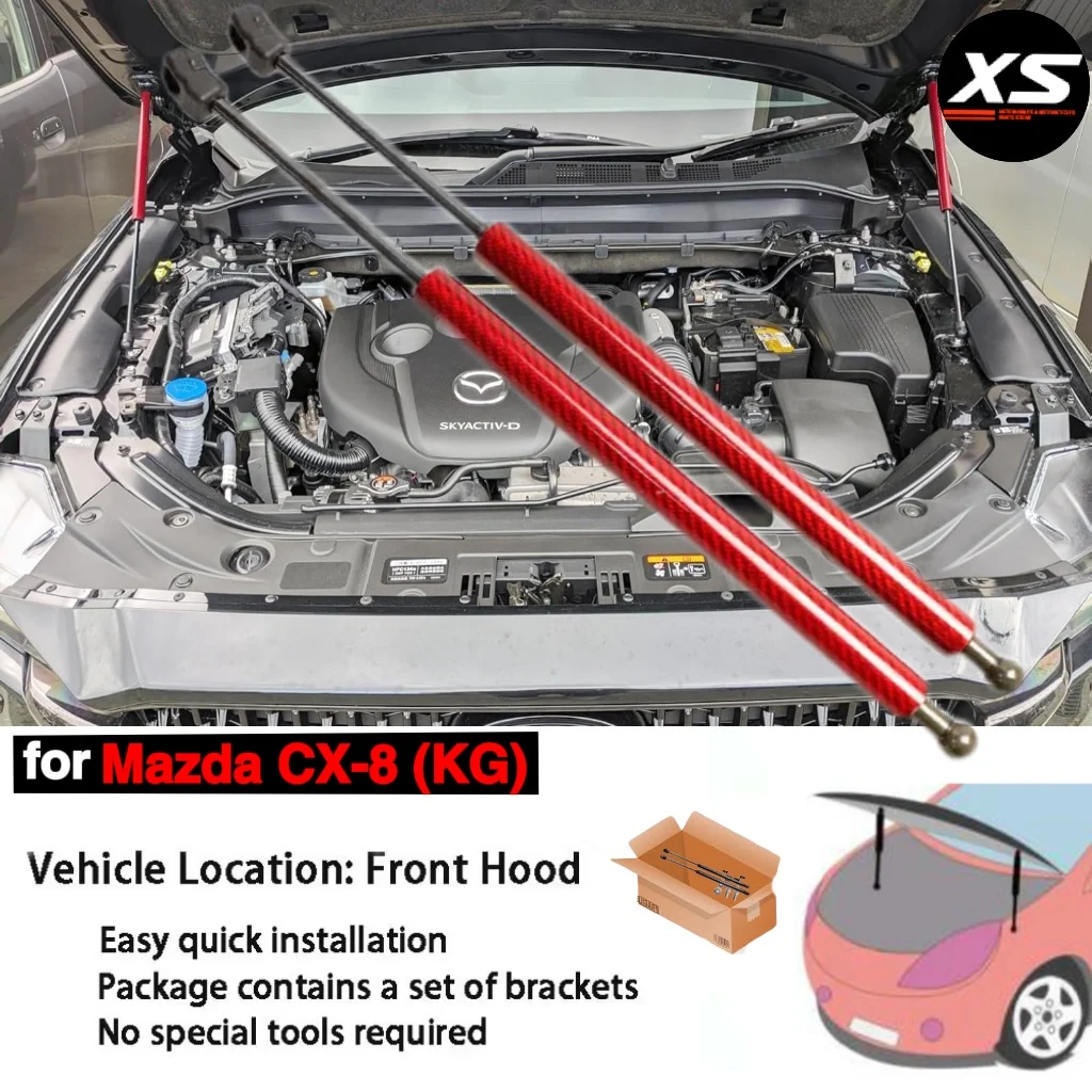 Puntales de capó a gas Mazda CX-8 KG con varilla soporte trasero