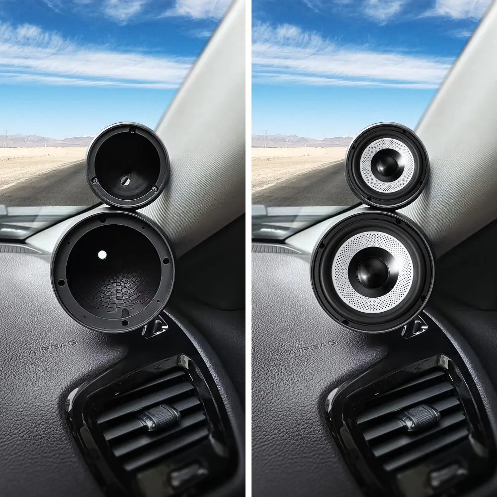 Soporte altavoz coche 3 vías con inversión libre — tono medio y alto - imagen 2