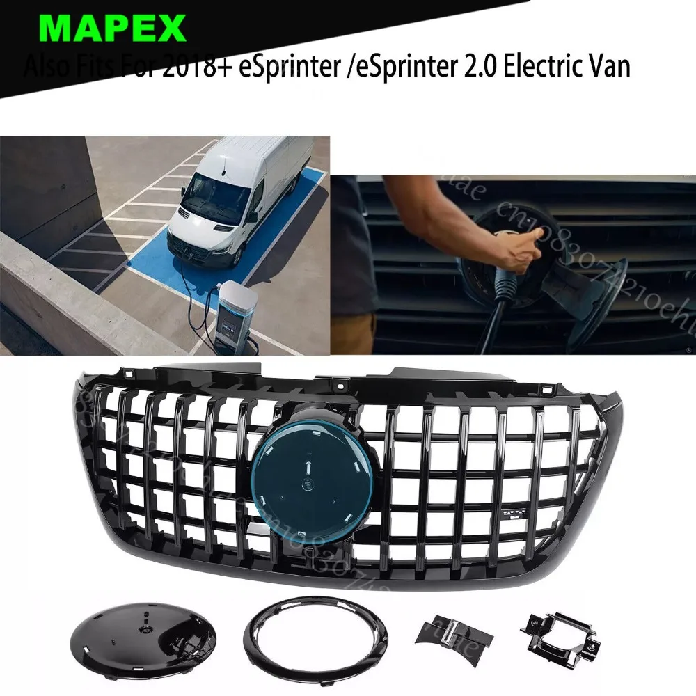 Parrilla frontal GT negra Mercedes Sprinter W907/W910 2.0 CDI - imagen 3