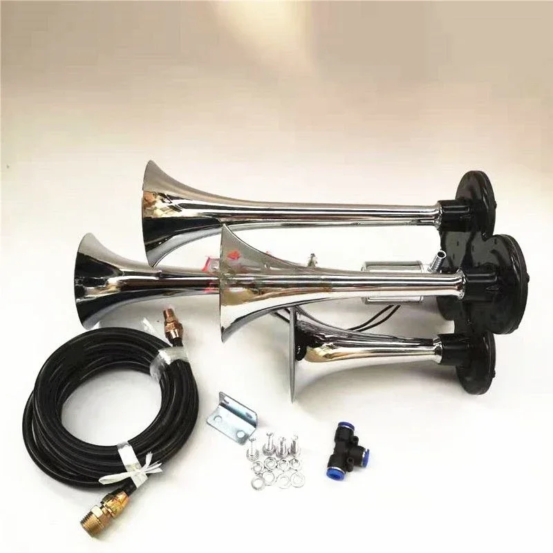 Bocina de aire GoodSuper 12V/24V con 4 tubos para coche y camión