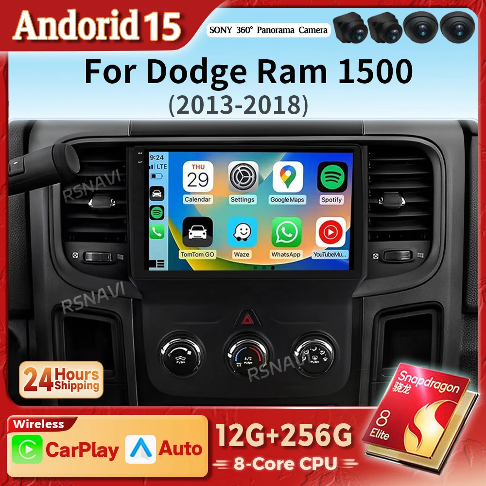 Autoradio 2DIN Android 15 Carplay 2K 4G para Dodge RAM 2012-2017
