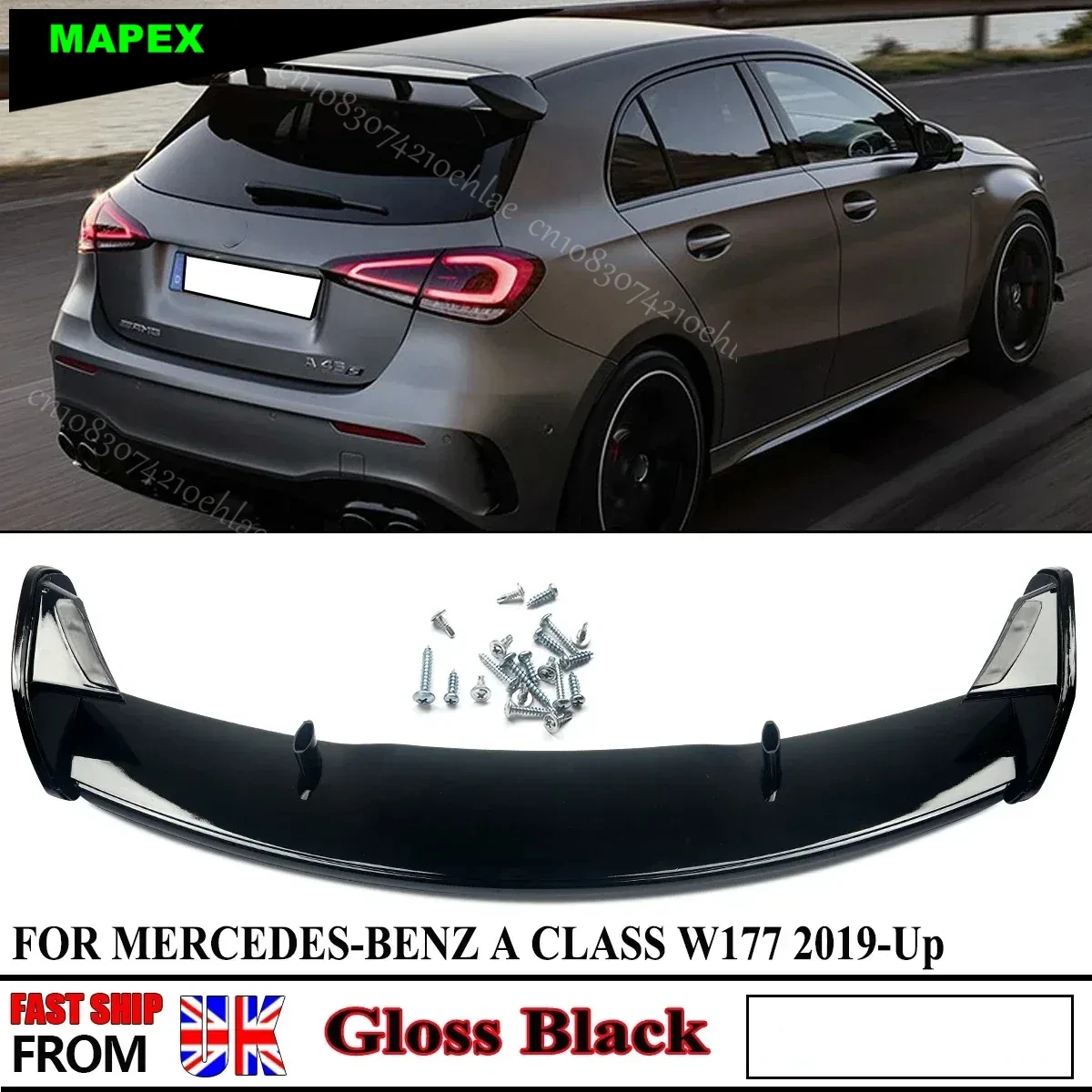 Para Mercedes Benz Clase A W176 W177 Hatchback A180 A200 A220 A250 A260 AMG A45 estilo alerón trasero del techo alas 2013-2022 - imagen 2