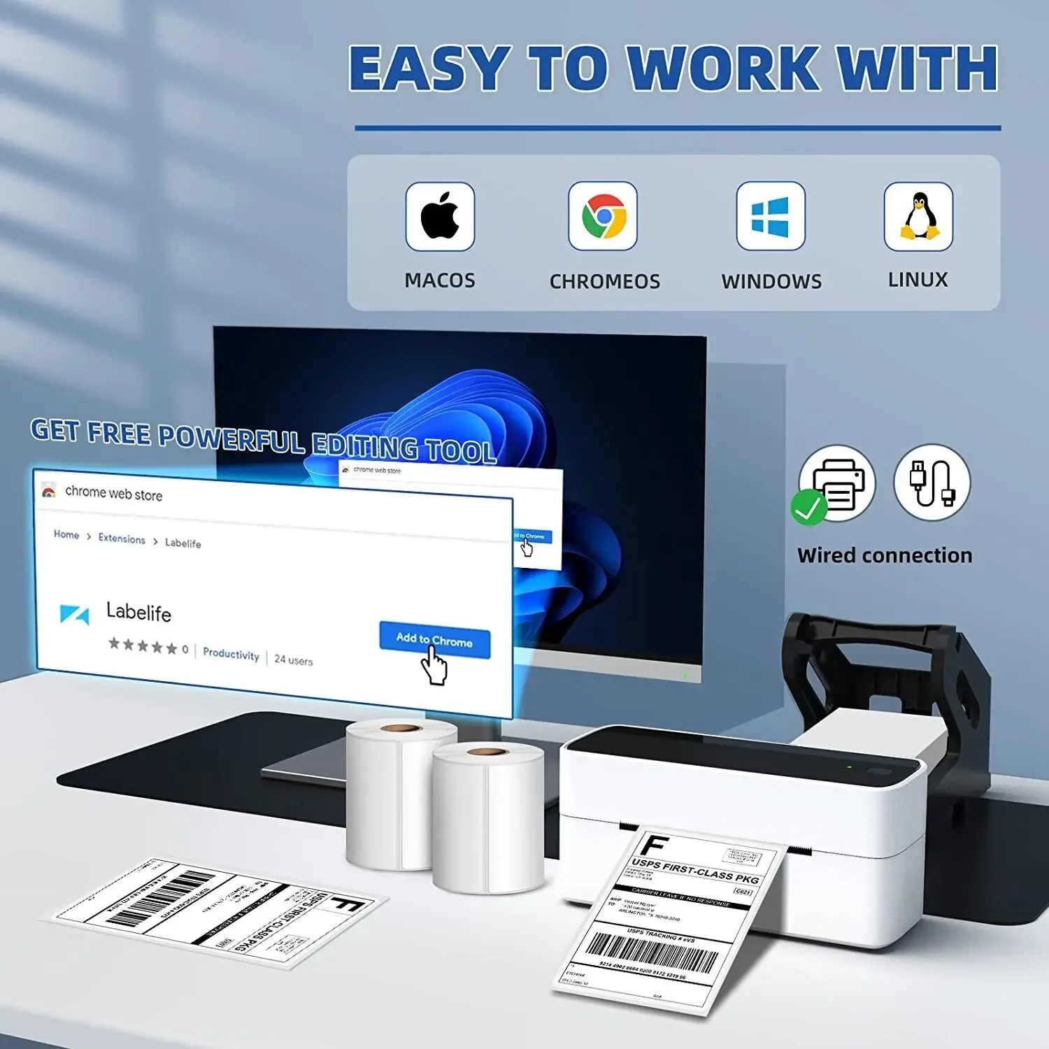Impresora etiquetas envío Phomemo 4x6 térmica USB escritorio - imagen 2