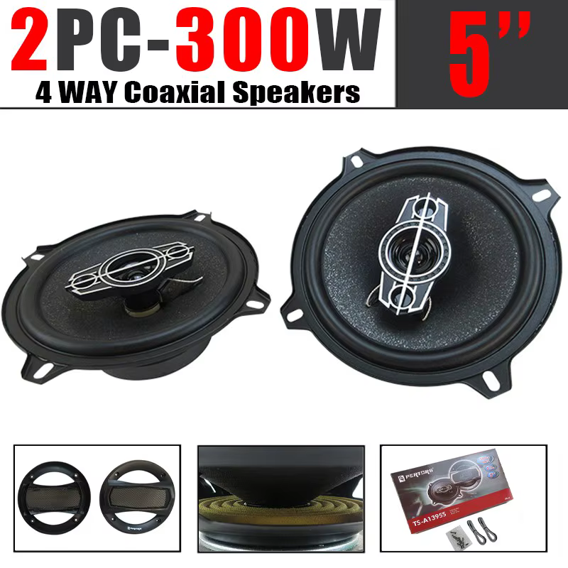 Altavoces coaxiales 5 pulgadas 300 W de 4 vías para coche