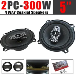 Altavoces coaxiales 5 pulgadas 300 W de 4 vías para coche