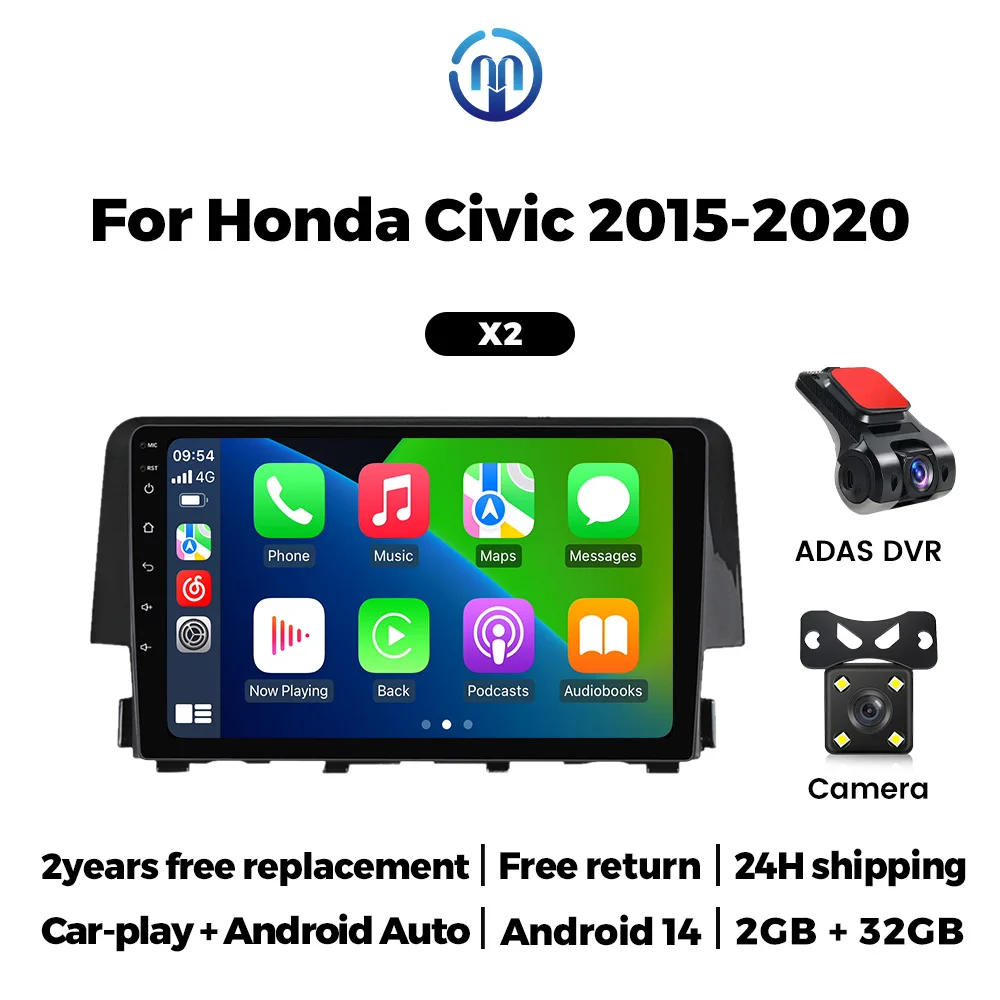 MEKEDE Radio para Honda Civic X con Android Auto y CarPlay inalámbricos - imagen 2
