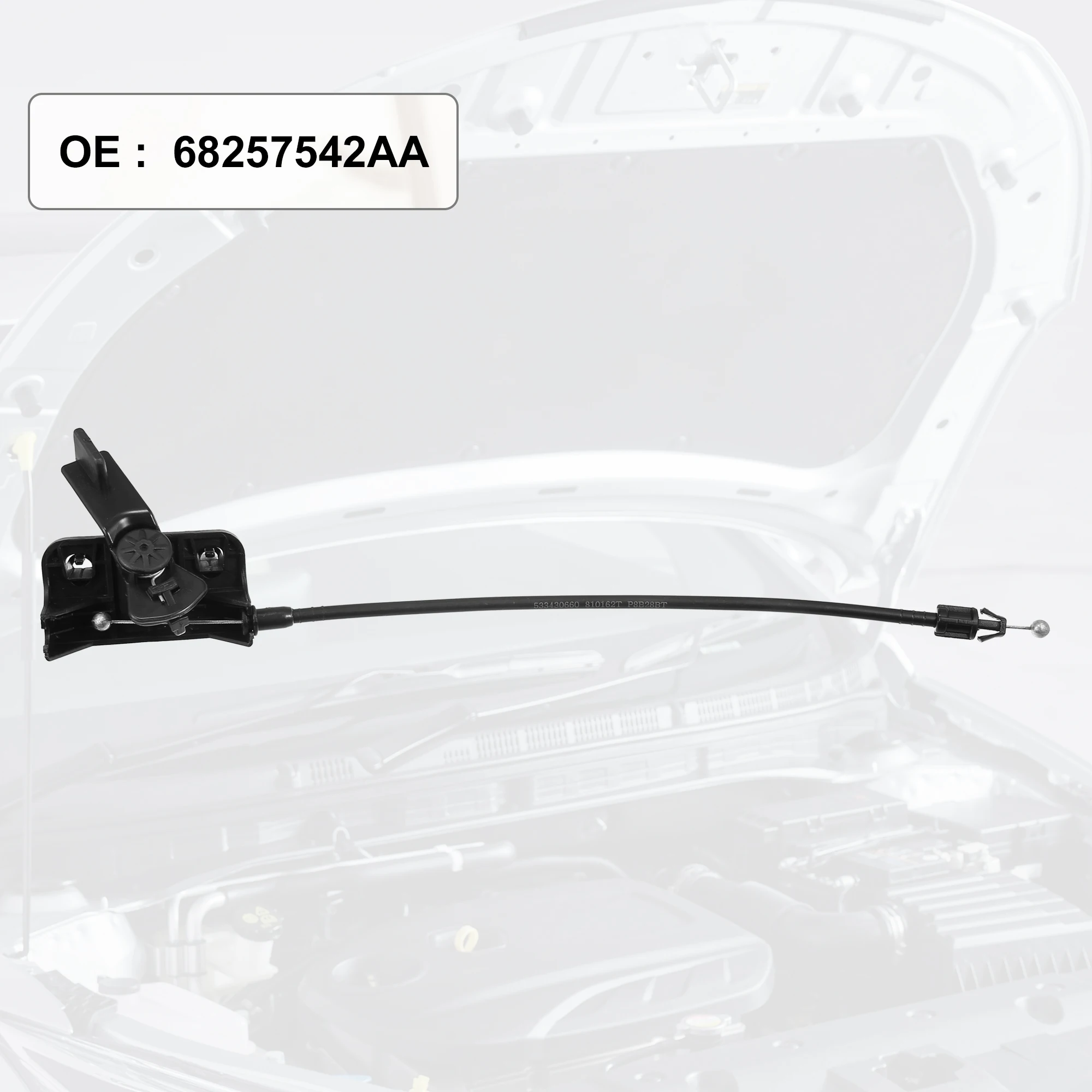 UXCELL 68257542AA Cable de liberación del capó del automóvil apto para Jeep Compass - Paquete de 1 negro - imagen 3
