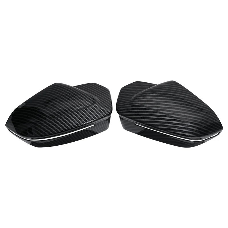 Tapas de espejo BMW i5 G60 fibra de carbono negro brillante - imagen 4