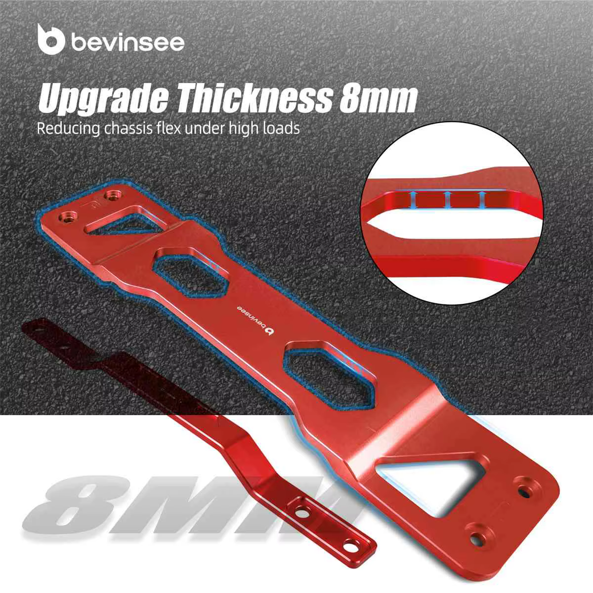 BEVINSEE Soporte y traviesa de túnel para VW Golf MK7/8 y Passat B8 - imagen 3