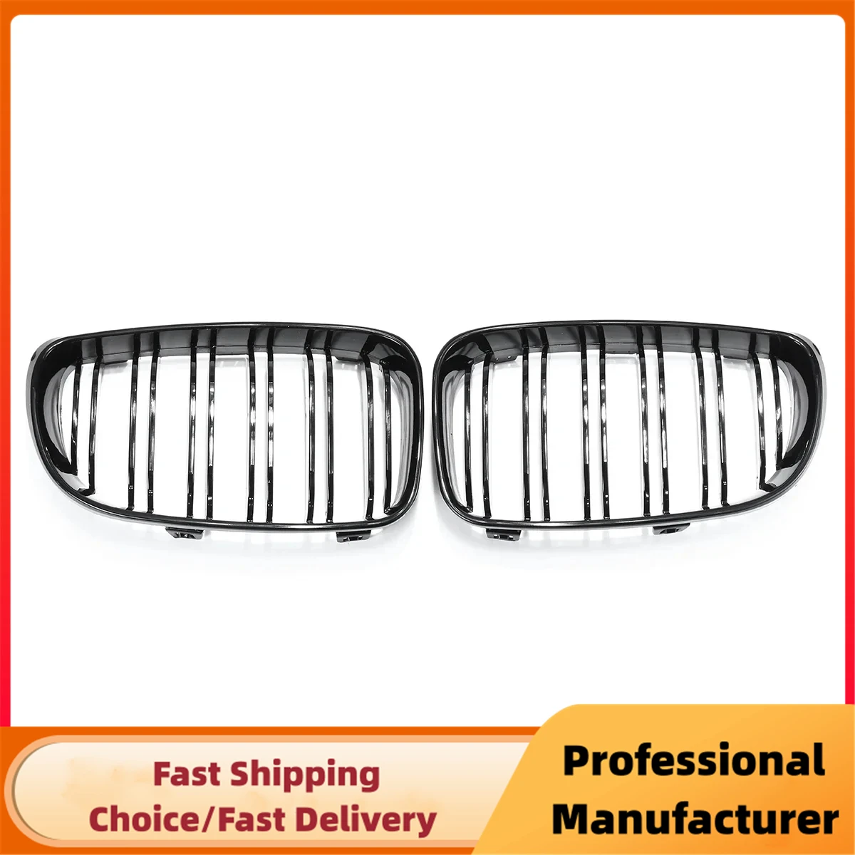 Parrilla doble riñón negra brillante para BMW Serie 1 E81-E88 - imagen 2