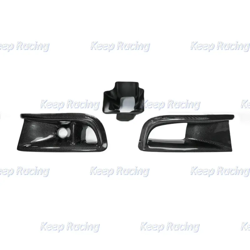 Para Mitsubishi EVO 8 VRS estilo fibra de carbono guía de limpieza de aceite y cubierta de ventilación 3 uds Kit de tubo de entrada de conducto de aire de fibra de vidrio embellecedor