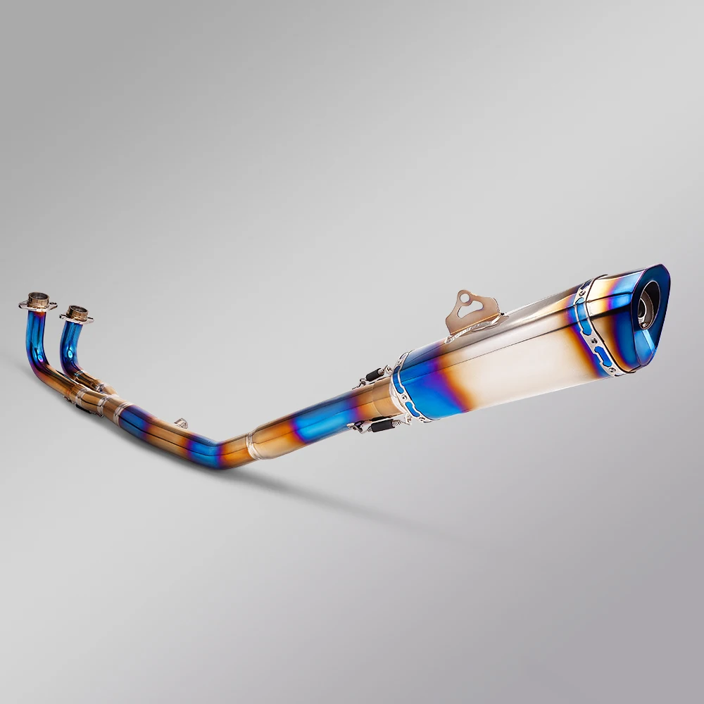 Sistema de escape titanio T-MAX 530/560 2017-2025 tubo frontal azul - imagen 2