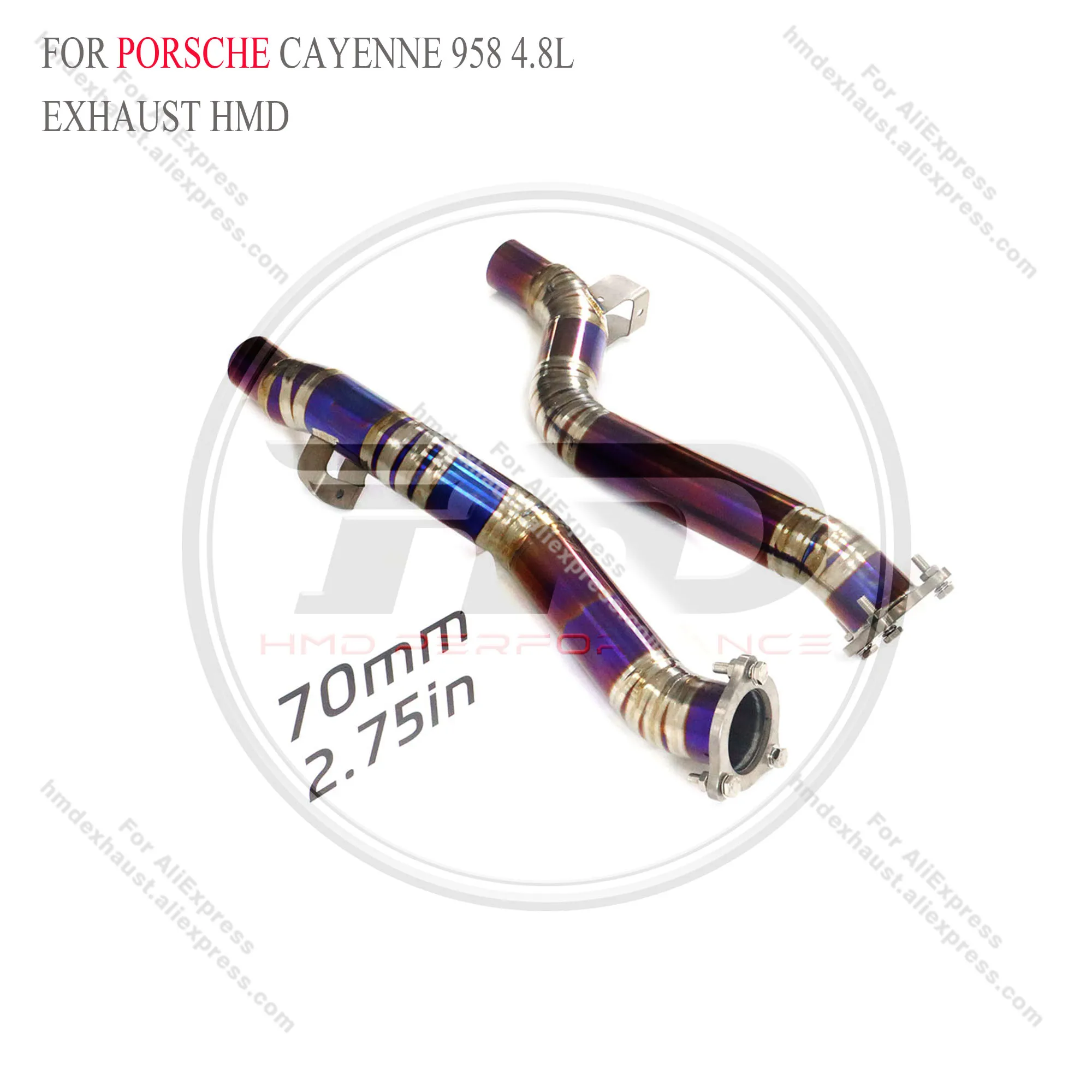 Tubo medio escape HMD titanio – Porsche Cayenne 958 4.8 - imagen 2