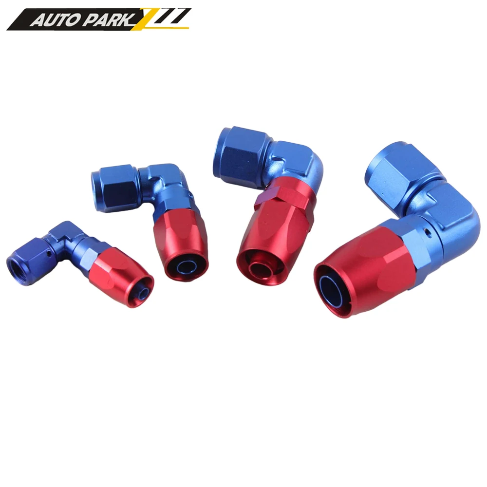 Conector AN4 aluminio giratorio 90° para manguera de combustible