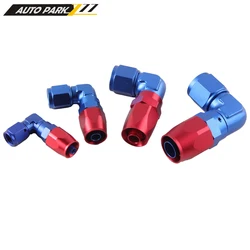 Conector AN4 aluminio giratorio 90° para manguera de combustible
