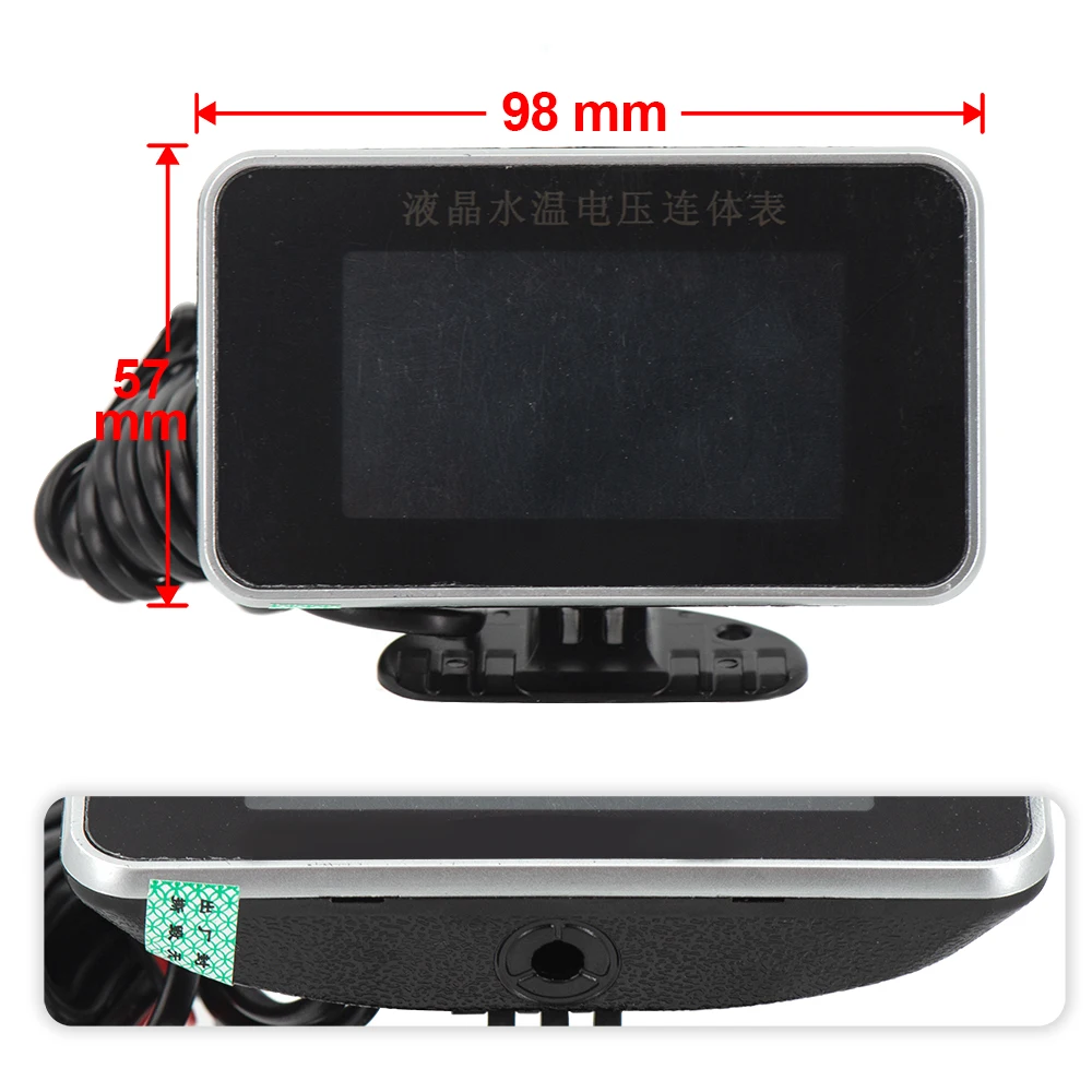 Universal Car voltímetro digital con medidor temperatura agua LCD - imagen 3