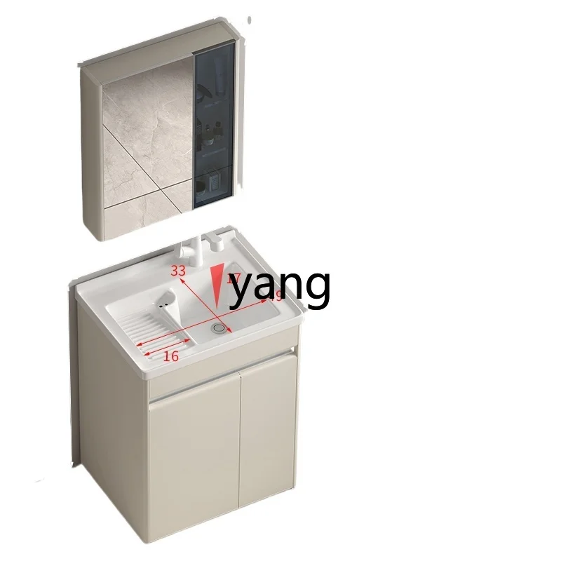 CX Mueble de lavandería en acero inoxidable con lavabo cerámico - imagen 2