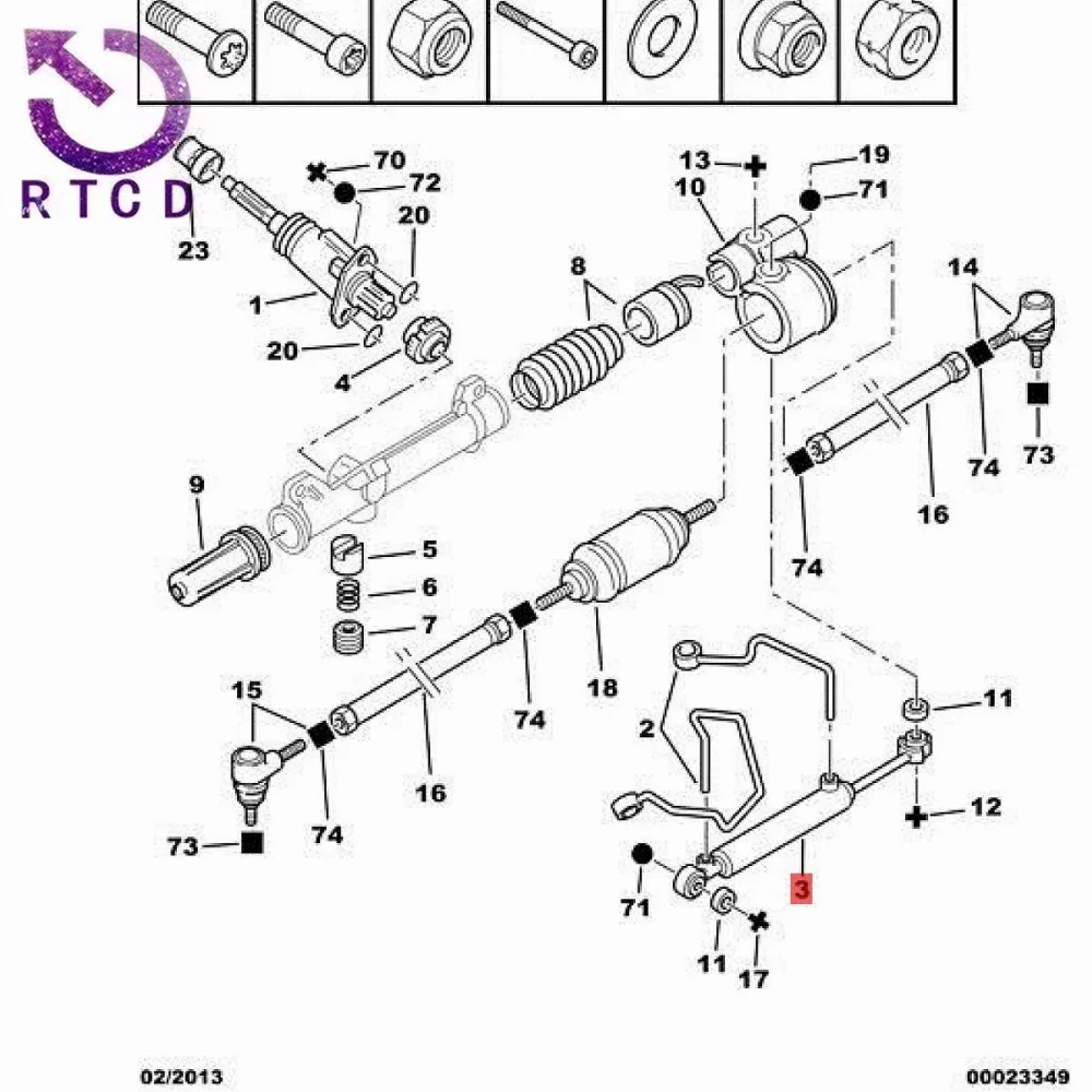Cilindro dirección asistida para Citroën Saxo y Peugeot 106