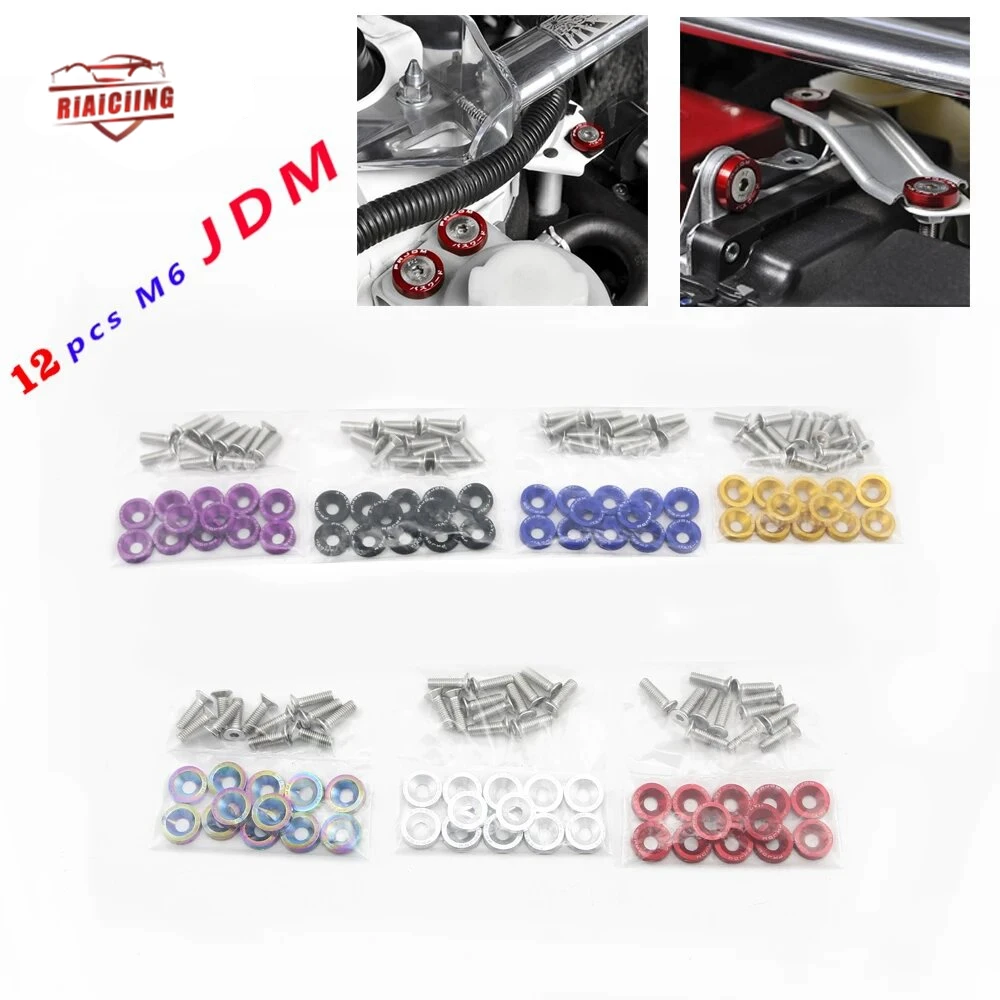 Arandela de aluminio M6 para matrícula y guardabarros Honda Nissan BMW
