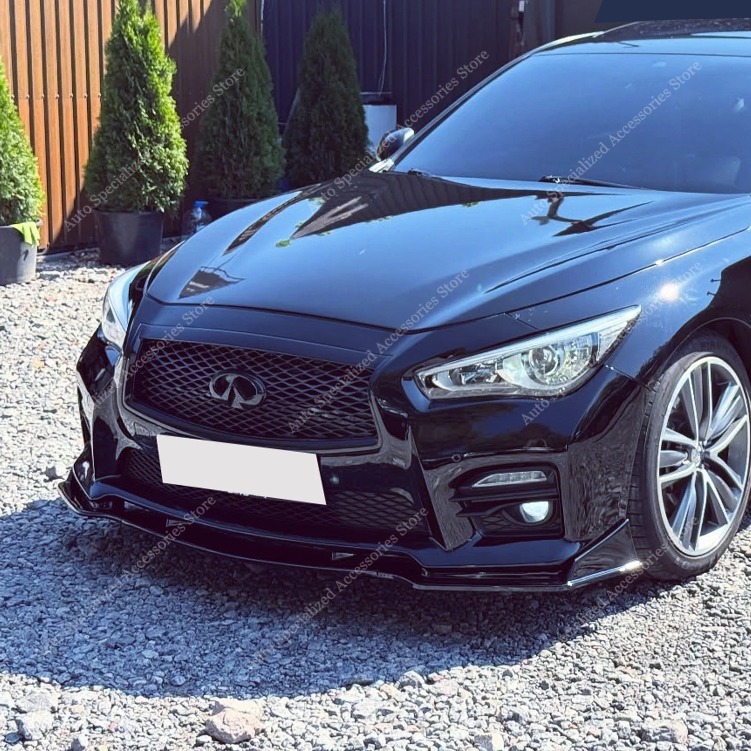Difusor divisor frontal negro brillante Infiniti Q50 V37 Sport 2013-2016