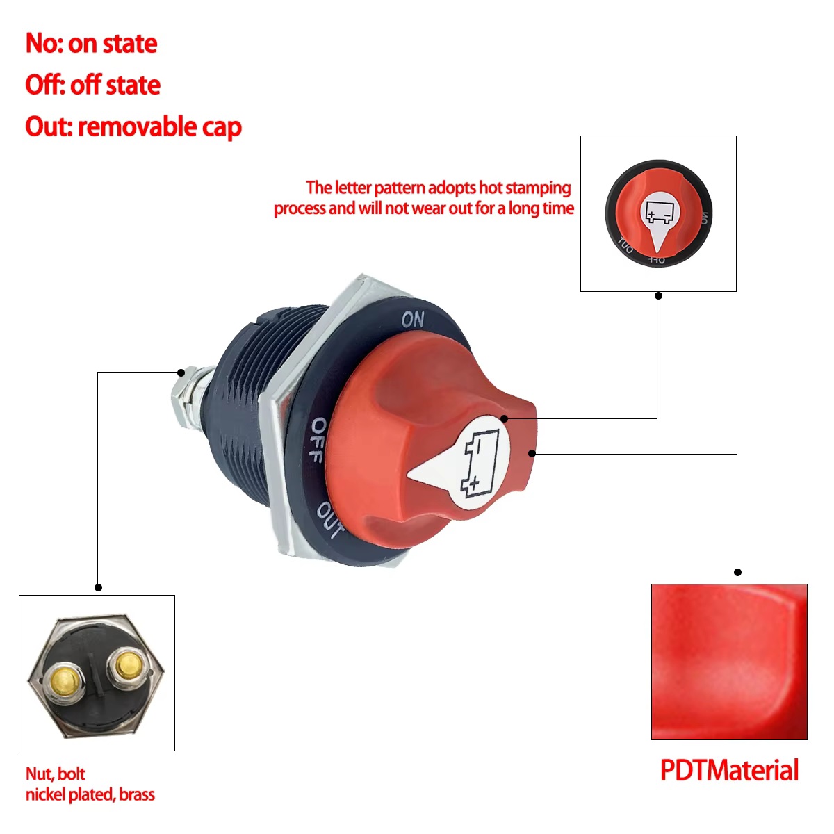 Aislador de batería 12V-32V para coche y moto – interruptor de corte rally - imagen 2