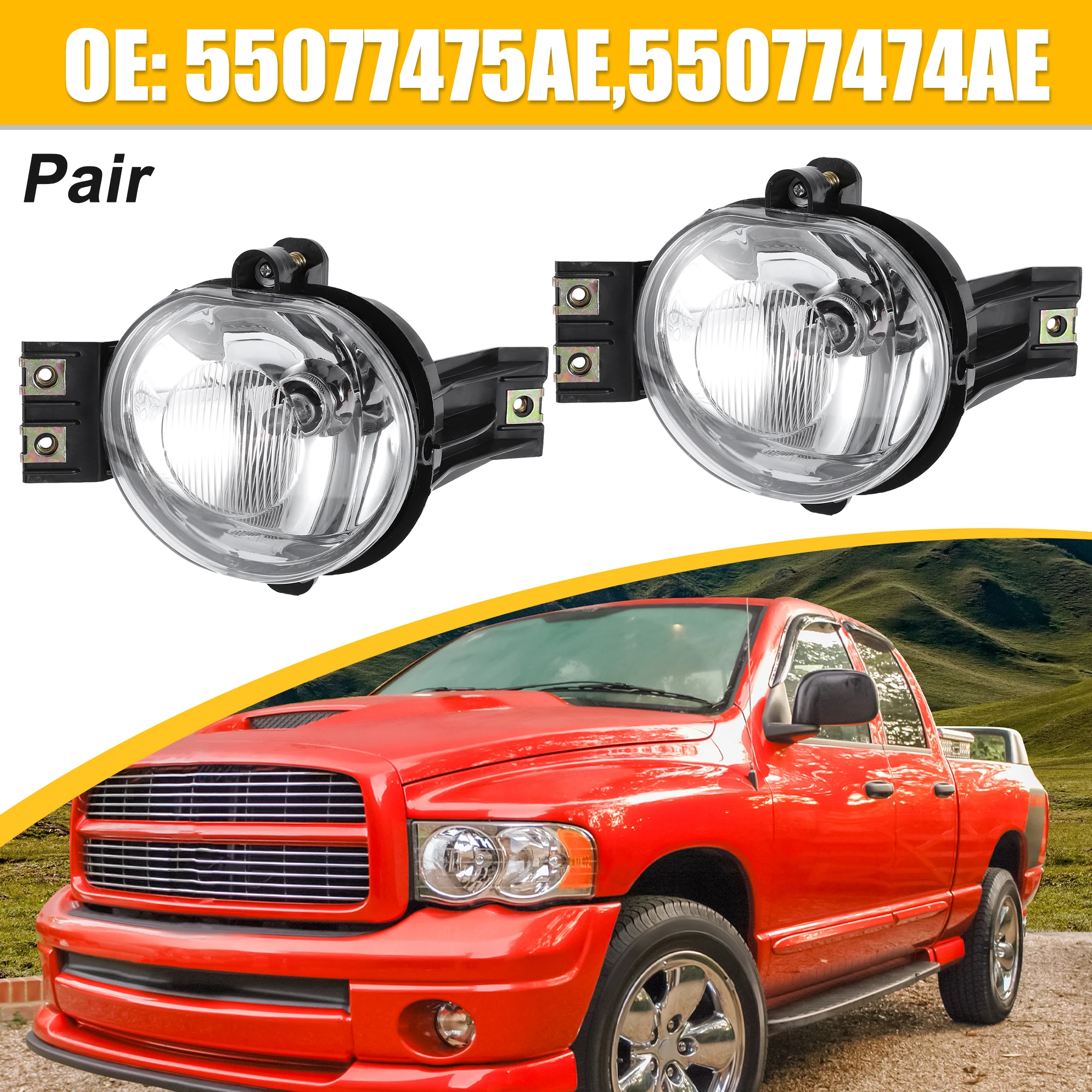 55077474AE Faros antiniebla transparentes Dodge Ram 1500/2500 - imagen 2