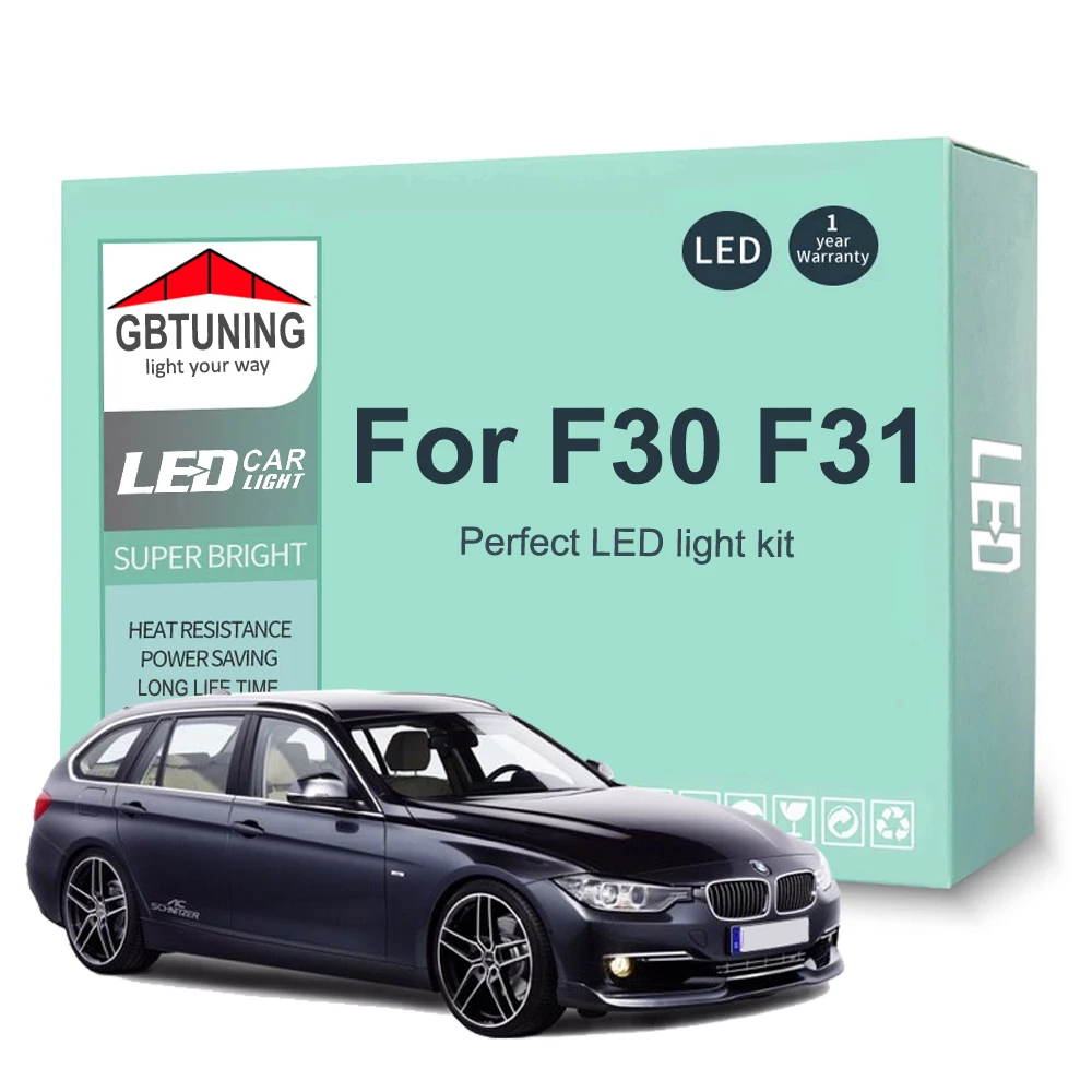 6 uds accesorios de coche para BMW Serie 3 F30 F31 Sedan Touring 320 325 328 330 2013-2018 Kit de bombillas LED para Interior de vehículo Canbus