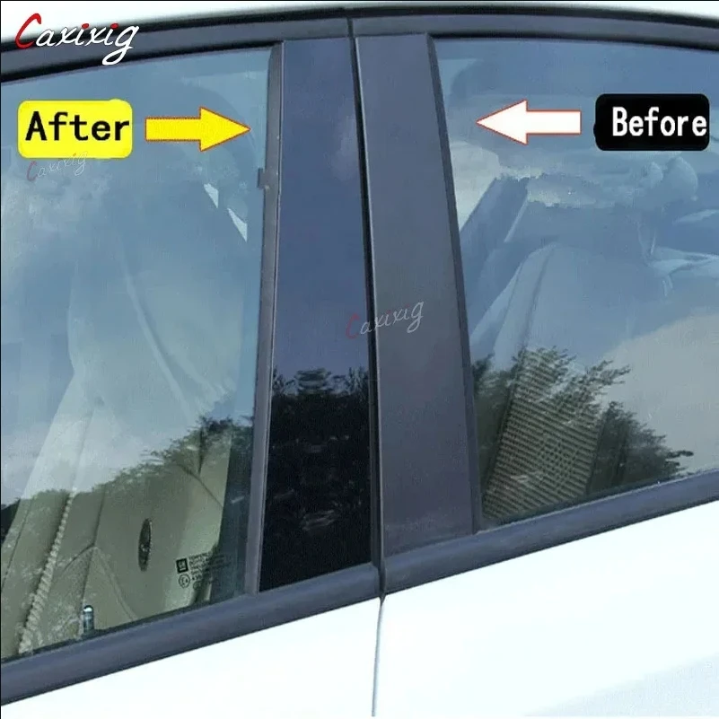 6 uds puerta de coche ventana Pilar postes embellecedor cubiertas pegatina para Mitsubishi Outlander 2006 2007 2008 2009 2010 2011 2012 - imagen 3