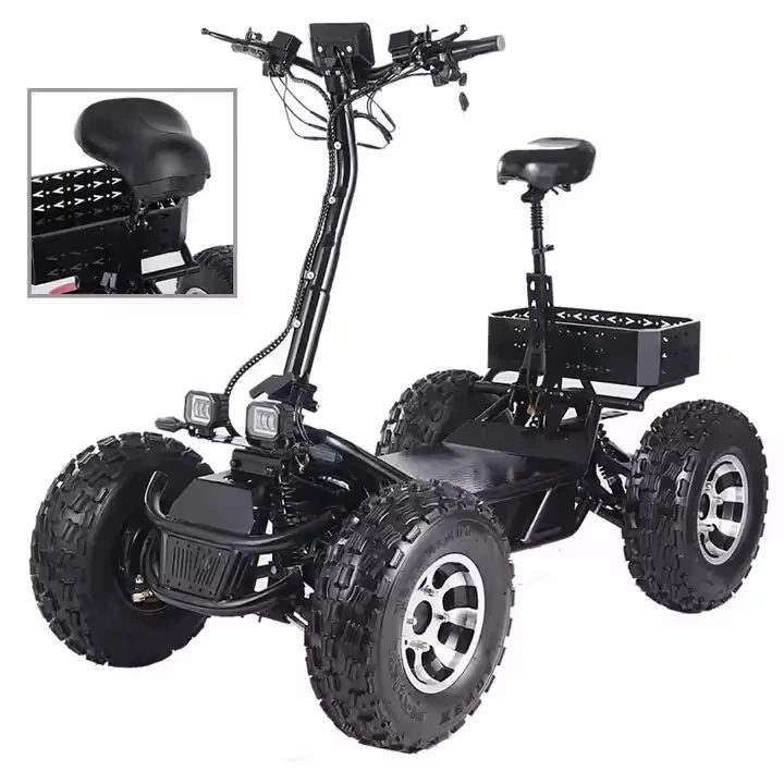 Scooter eléctrico todoterreno de cuatro motores todo terreno 4x4 de alto rendimiento estilo ATV para buscadores de aventuras