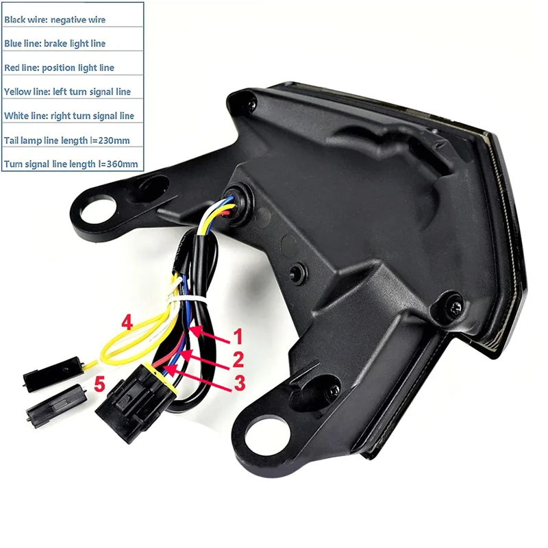 Piloto trasero con luz de freno e intermitentes para Kawasaki Z800, ZX-6R y Z125 - imagen 3