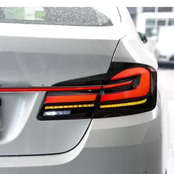 Para BMW F10 F18 5 Series 2011-2018 conjunto de luces traseras automáticas actualización LED efecto de arranque a través de luces traseras accesorios de herramientas de coche