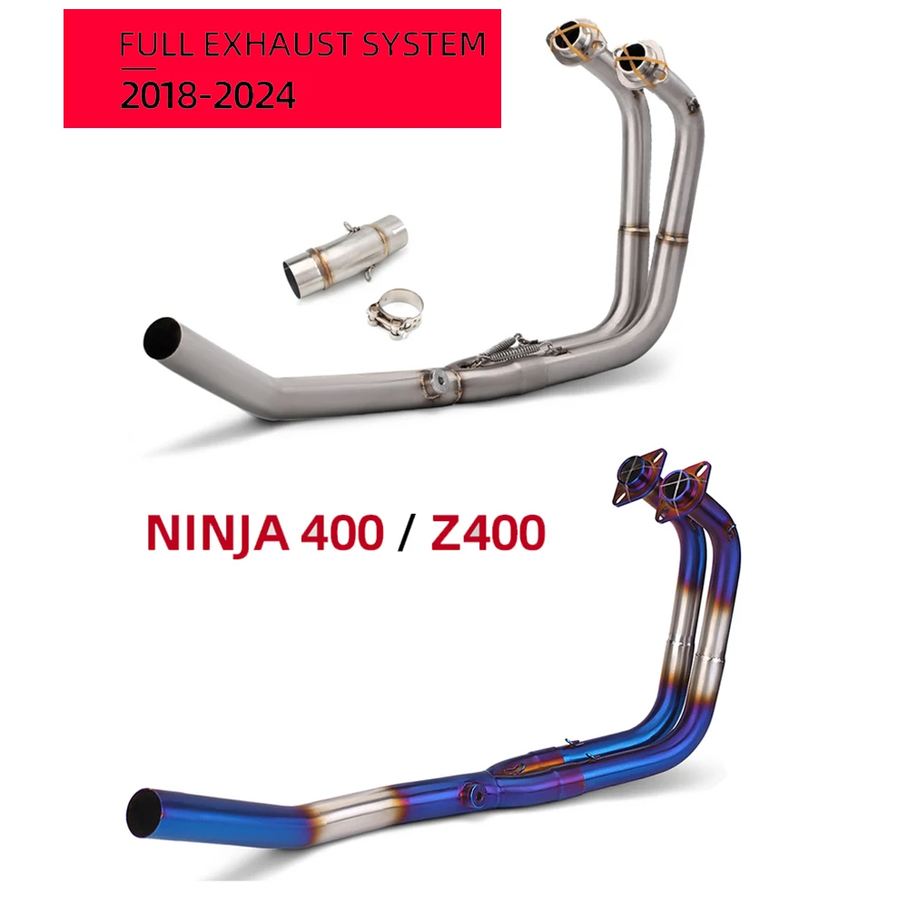 Sistema escape Kawasaki Z400 Ninja 400 – tubo frontal acero inoxidable 51mm - imagen 2