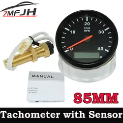Tacómetro digital para diésel de 85 mm, 0-4000 rpm y horómetro
