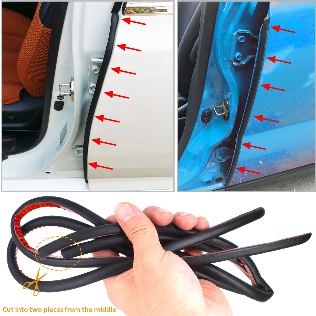 Burlete puerta coche – tira de sellado insonorizada 6 pies - imagen 4