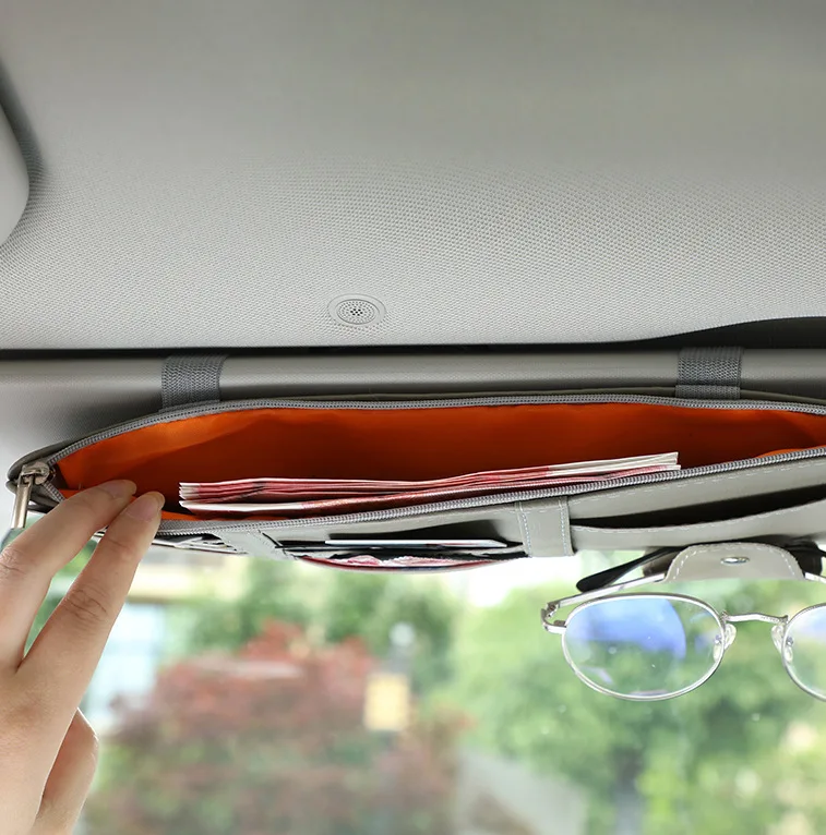 Organizador visera coche para gafas de sol y tarjetas - imagen 3
