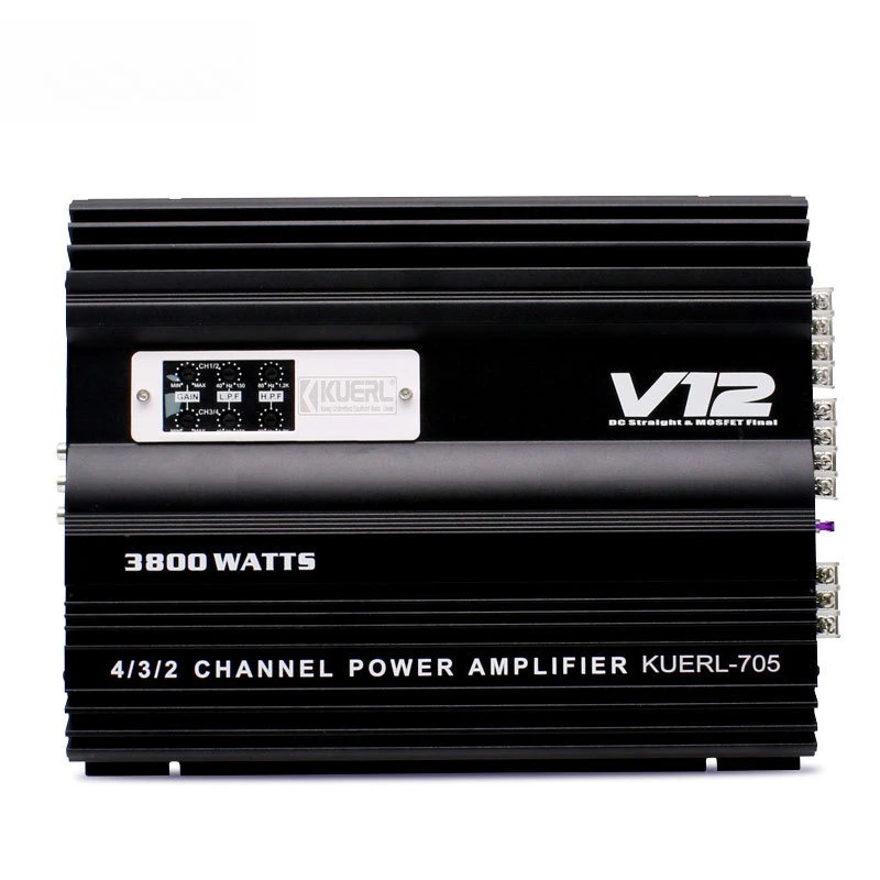 Amplificador 4 canales clase D 12V – alta potencia audio coche V12 - imagen 2