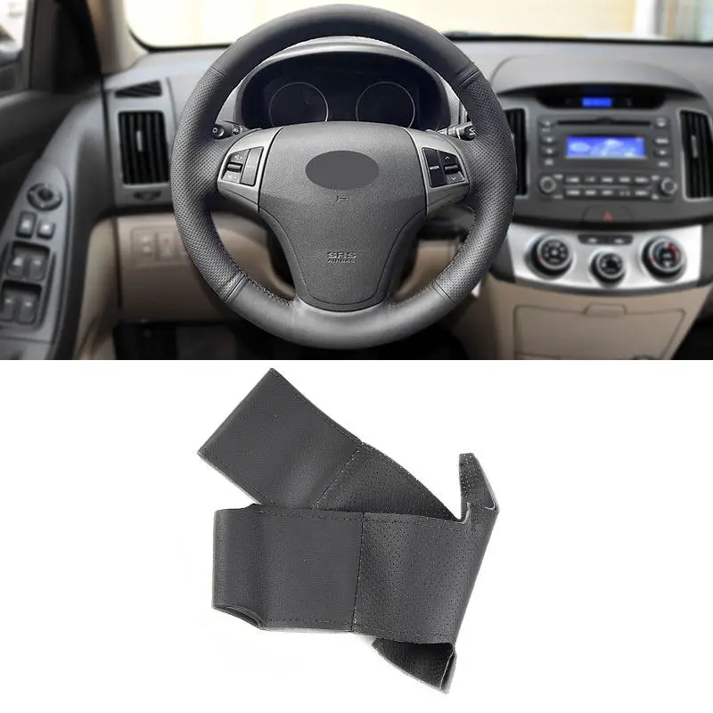 Funda volante Hyundai Elantra 2008-2010 microfibra negra - imagen 2