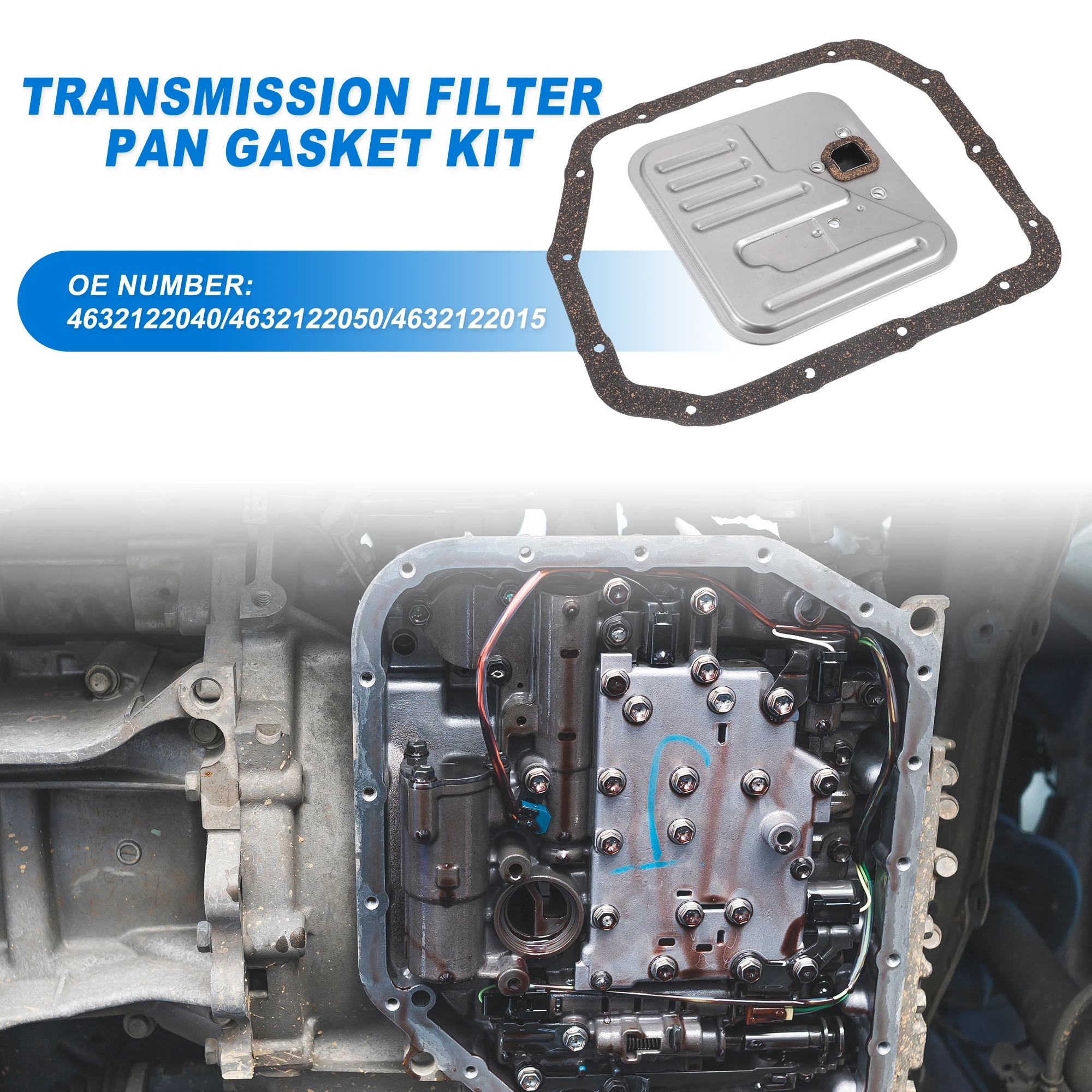 UXCELL KM175 Filtro de transmisión automática CVT Filtro de enfriador de aceite Kit de junta de cárter de aceite para Hyundai Accent 1999 No. 4632122040