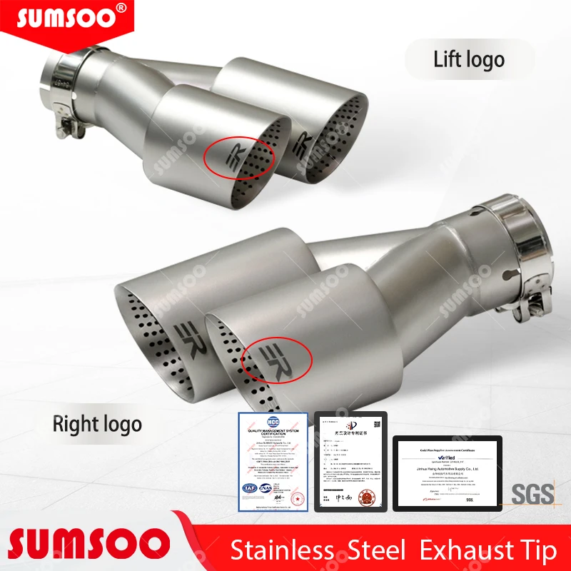 Punta de escape doble mate acero inoxidable – Golf 7 GTI MK7 - imagen 4