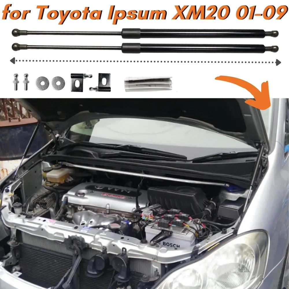 Puntales de capó de fibra de carbono para Toyota Ipsum XM20 2001-2009