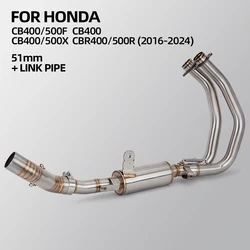 Escape Honda CBR500R/CB500X/CB400R/CB400F tubo enlace intermedio