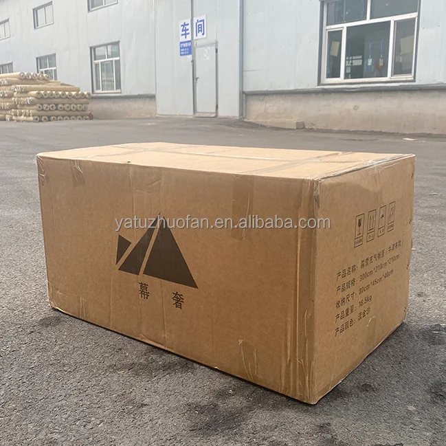 Tienda desinflada y empaquetada lista para transportar
