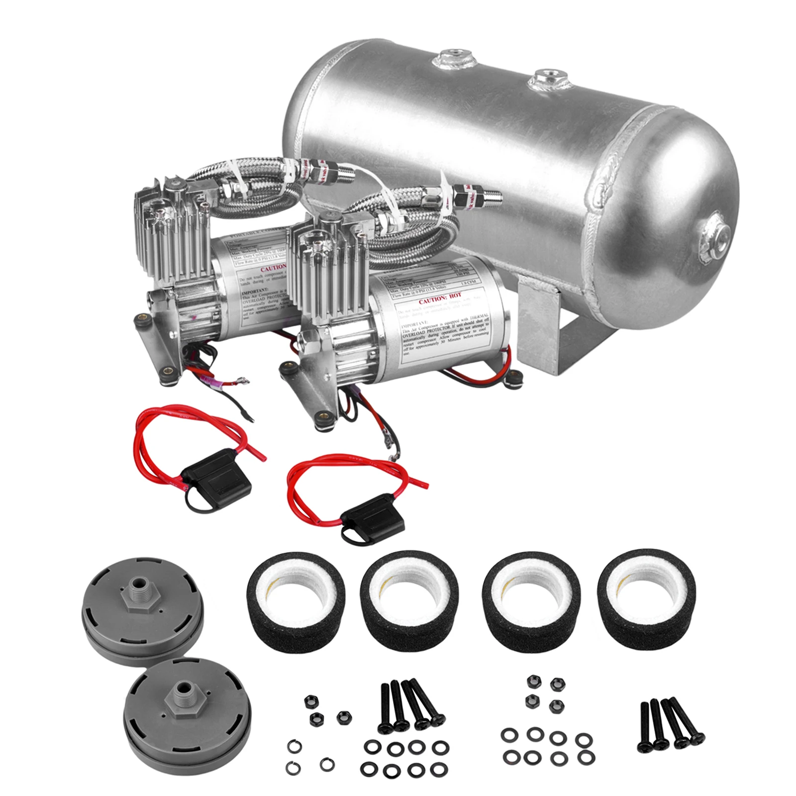 Compresor de aire aluminio 150 PSI 2PSC con depósito integrado
